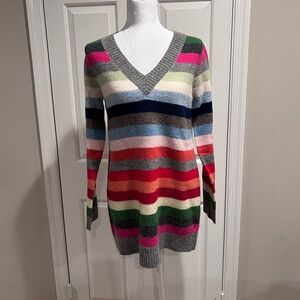 GAP Colorful Striped V-Neck Sweater